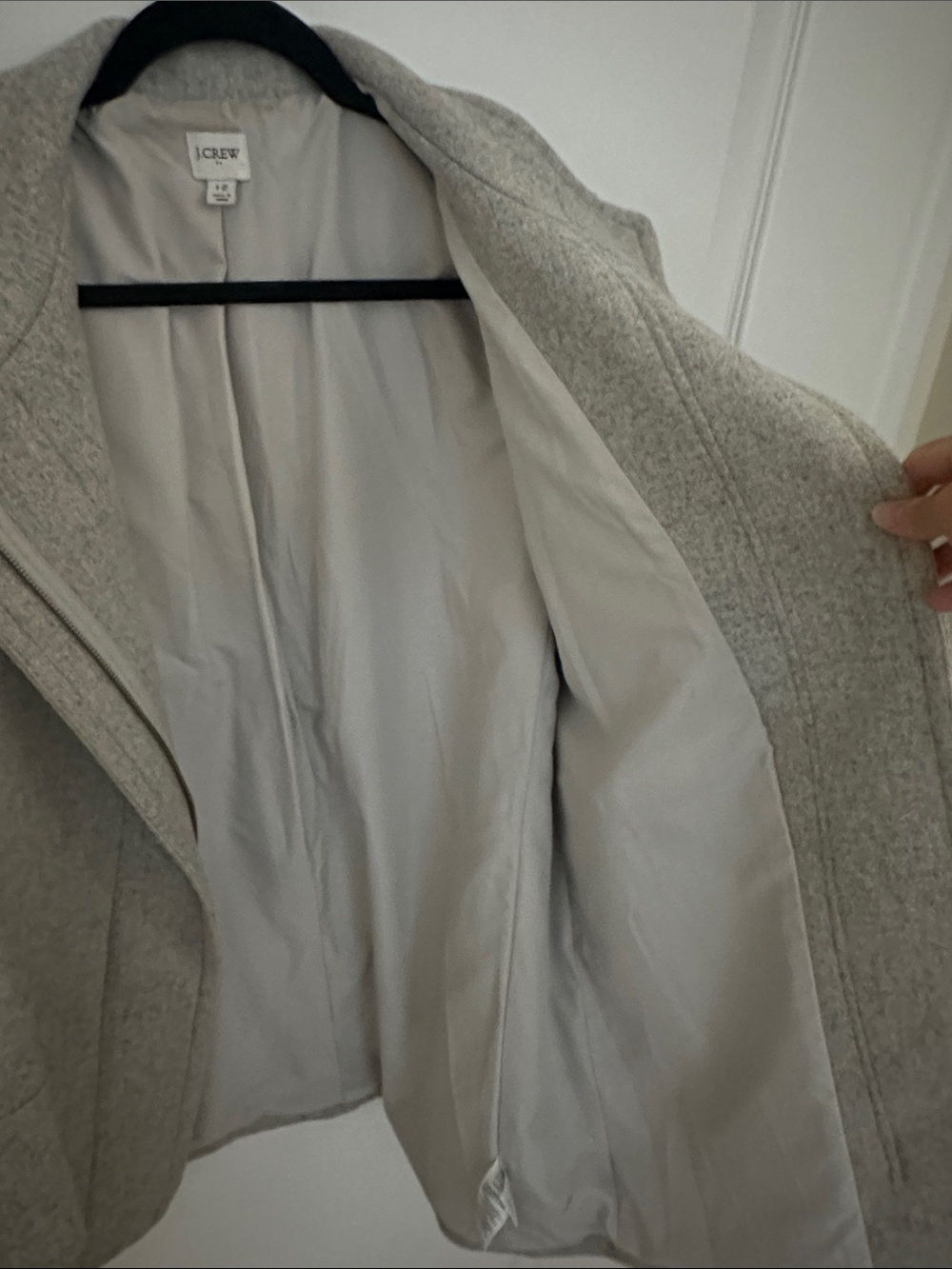 J. Crew Light Gray Wool Blend Peacoat with Shawl Collar - Picture 7 of 9